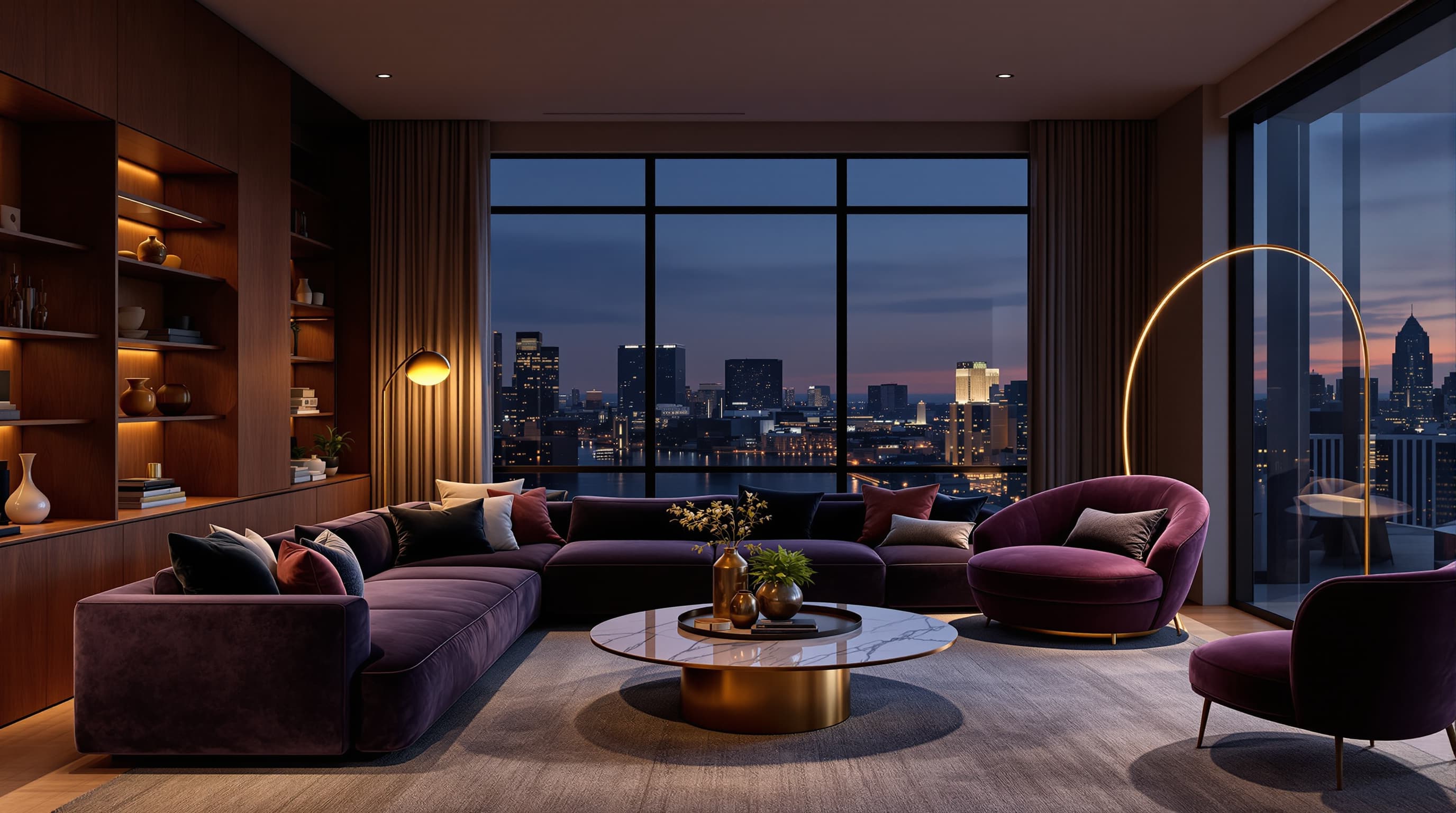 A styled living room sourced through the DAF rail