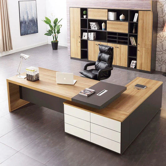 Ghent Executive Desk with Integrated Side Cabinet