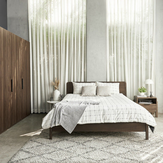 Dalumd 301 Acacia Wood Minimalist Bed