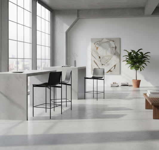 Set of Two Alto Modern High-Back Bar Stools